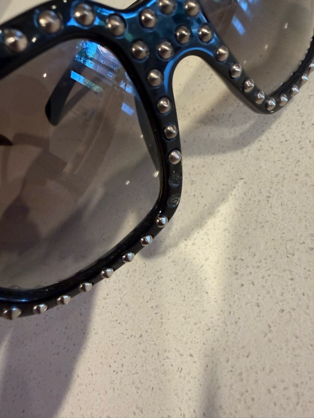 Prada Black Studded Square Sunglasses - Picture 7 of 9